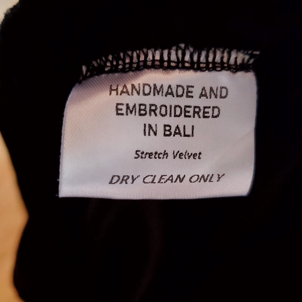 Chasing Unicorns Black Since You've Been Gone Embroidered Flare Velvet Pants - Picture 4 of 9